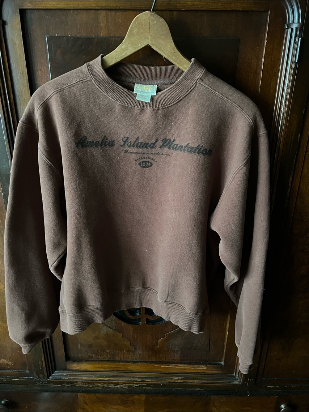 Vintage Amelia Island Plantation Brown Heavyweight Crewneck Junior Sweatshirt